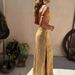 Women's Clothing Internet Celebrity Ins Same Style Printed V Neck Waist Sexy Slim Dress_ecoleips.com