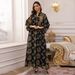 Women's Clothing Jalabiya Muslim Ethnic Women's Clothing Sequins Burnt Flower Evening Dress Big Swing Dress_ecoleips.com