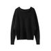 Women's Off-Shoulder Knit Sweater Loose Fit Solid Color Casual Pullover Autumn Winter Top European American Style_ecoleips.com