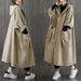 Women's Clothing New Style Literary Loose Large Size Over The Knee Long Large Pocket Windbreaker Jacket Women Hooded Commuting Leisure_ecoleips.com