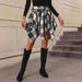 Fashionable Irregular Plaid Mini Skirt with Tie Detail European And American Style Hot Selling 2024 Independent Website Exclusive_ecoleips.com
