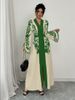 Voya Recommend! Real Time Shooting Of Women's V-neck Flared Sleeve Robe, Women's Long Cardigan, Printed Lace Up Dress, Available In Multiple Colors_ecoleips.com