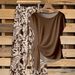 Women's Round Neck Printed Short Sleeve Knot Top And Wide Leg Trousers Set Cross Border Compatible_ecoleips.com