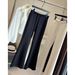 Springtime Petite Grey Cloud Cotton High-Waisted Flared Pants for Women Drawstring Draped Relaxed Casual Sporty Bottoms_ecoleips.com