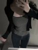 New Color-blocked Striped Sleeveless Camisole, American-style Summer Hot Girl Slim-fit Early Autumn Long-sleeved Short_ecoleips.com