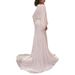 Women's Clothing V Neck Floor Length Long Sleeved Sequined Dress Fishtail Banquet Elegant Long Dress_ecoleips.com