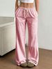 Women's Striped Wide Leg Pants Floor Length Casual Fashion Autumn New 2025 European And American Style Sweet Trousers_ecoleips.com