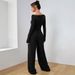 Women's Clothing Women's Autumn Winter Fashion Two-Piece Suit Solid Color Long Sleeve Top With Wide Leg Trousers Casual Style Clothing Set_ecoleips.com