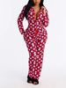 Women's Casual Two Piece Set Long Sleeved Printed Top With Front Open Collar And Trousers Spring_ecoleips.com