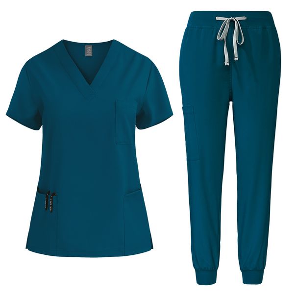 Women's short-sleeved doctor's gown, surgical gown, women's beauty work clothes, men's operating room scrub gown, elastic quick-drying gown_ecoleips.com