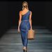 Elegant Strapless Denim Maxi Dress With 3d Floral Appliqués – 45° Bias Cut, Stretch Polyester, Timeless Blue (S-Xxxl)_ecoleips.com