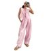 Women's Clothing Cotton Sleeveless Strap Tops Women's Fashion Casual Loose Trousers Suit_ecoleips.com