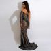 new style sexy one-shoulder see-through rhinestone high slit dress nightclub party style_ecoleips.com