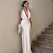 New Style Cross-border Womenswear Maxi Dress Sexy Deep V Cowl Neck Bodycon Lace Up Dress For Women Formal Casual Evening Wear_ecoleips.com
