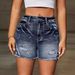 Women's Clothing Summer Women's Three Quarter Pants Denim Shorts Sexy Slim Fit Shorts_ecoleips.com