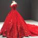 One Shoulder Toast Dress Tutu Skirt Red Dreamy Trailing Wedding Dress Female_ecoleips.com