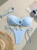 Women's Clothing Bikini Solid Color Towel Fabric White Sexy Rope Ladies Split Swimsuit_ecoleips.com