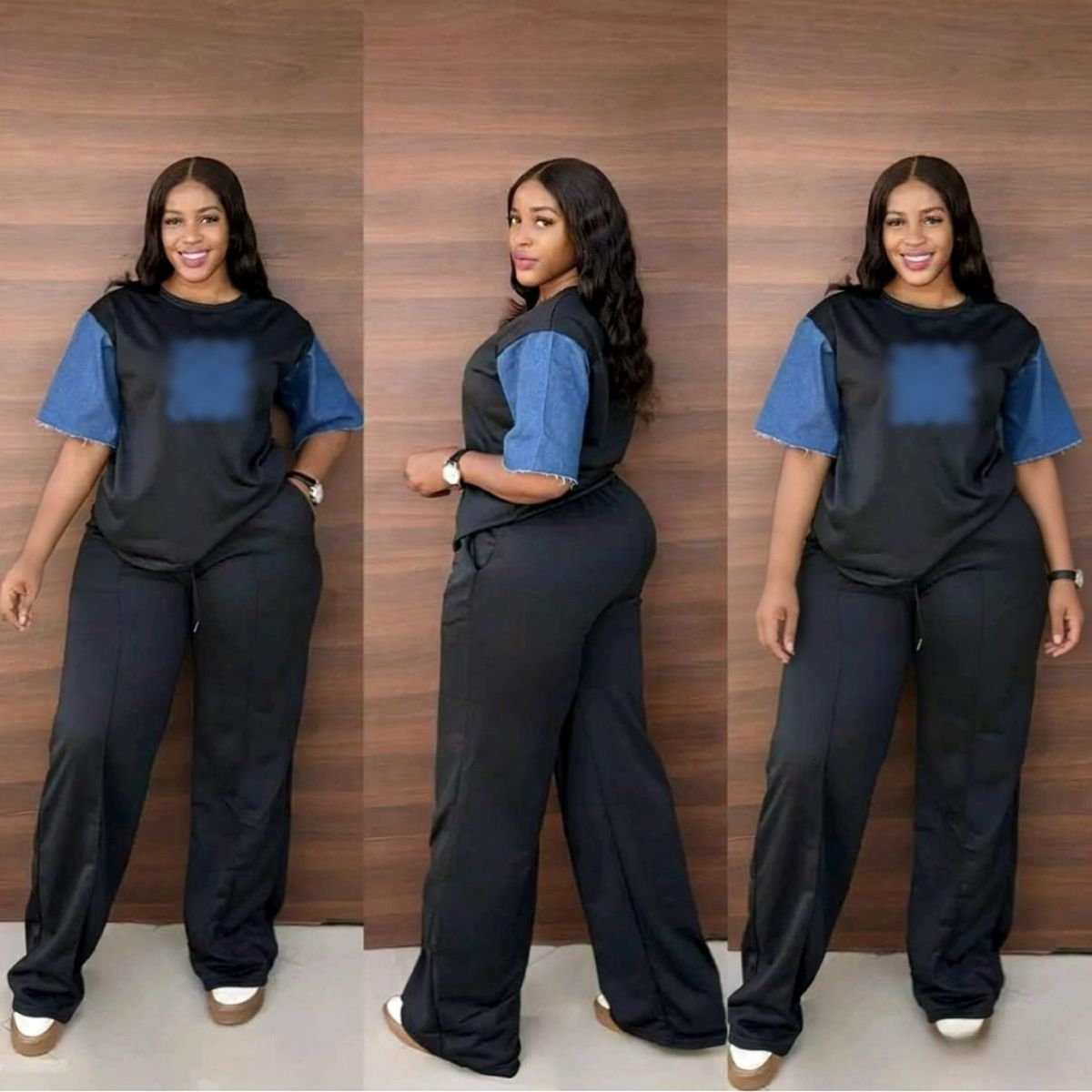 Women's Clothing Women's Denim Sleeve Fashionable Casual Elegant Versatile Set Wide Leg Two Piece Spring Summer Clothing_ecoleips.com