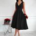 Women's Clothing Sleeveless V Neck Vest Fashion Casual Dress Evening Dress_ecoleips.com
