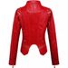 K Leather Jacket Women's New Suit Collar With Rivets, Waist Cinched Short Leather Jacket_ecoleips.com