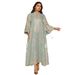Verve Spring Summer New Tassel Leaf Embroidery Muslim Clothing Long Fashion Elegant Cover-up Dress Robe_ecoleips.com