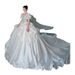 2025 New Style Bridal Gown: French Sat Ma Weddg Dress, Vtage Elegant, Luxurious, For Petite Women, With Long_ecoleips.com