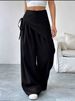 Designer Asymmetrical Wide-Leg Pants For Women – High-Waisted Polyester Dress Trousers With Unique Hemline, Office & Casual Chic_ecoleips.com
