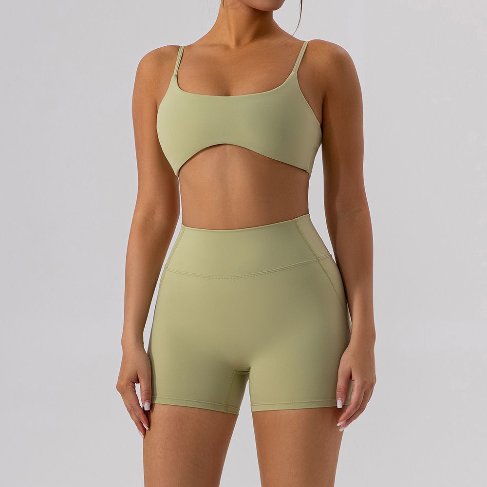 Women's Quick Drying Nude Tights European American Style Yoga Fitness Sports Suits Beautiful Back Design Running Training Clothes_ecoleips.com