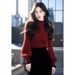 girl Red Half Turtleneck For Women, Autumn Winter Soft And Cozy Lazy Style Inner Wear Top, Zodiac Christmas New Year Knitted_ecoleips.com