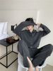 Audday Fashion Blogger Knitted Suit For Women Spring And Autumn Lazy Style Cardigan Sweater Wide-Leg Pants Two-Piece Set_ecoleips.com