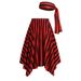 Aria Basics Aria Basics Cross-border European And American Foreign Trade Skirt, Halloween Pirate Striped Headscarf, Pointed Skirt With 3D Print_ecoleips.com