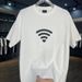 American Creative Trendy Couple Love T-shirt WiFi Printed Short Sleeve Men's Women's Fashion Versatile Top Sports And_ecoleips.com