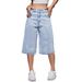 Women's High Waisted Denim Shorts Light Blue Washed Rhinestone Firework Detail Sexy Style Factory Direct Wholesale Bottoms_ecoleips.com