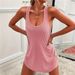2024 European And American Summer Women's Solid Color U-neck Sleeveless Tank Top Casual Versatile Short Dress_ecoleips.com