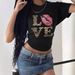 Y2k Leopard Print Love Pattern Women's T-Shirt - Stylish Short Sleeve Round Neck Top For Summer (White, Black) - S/M/L/Xl_ecoleips.com