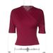 Women's Slim Fit V Neck T-Shirt European American Style Solid Color mid Sleeve Fashion Trend Top for Summer 2026_ecoleips.com