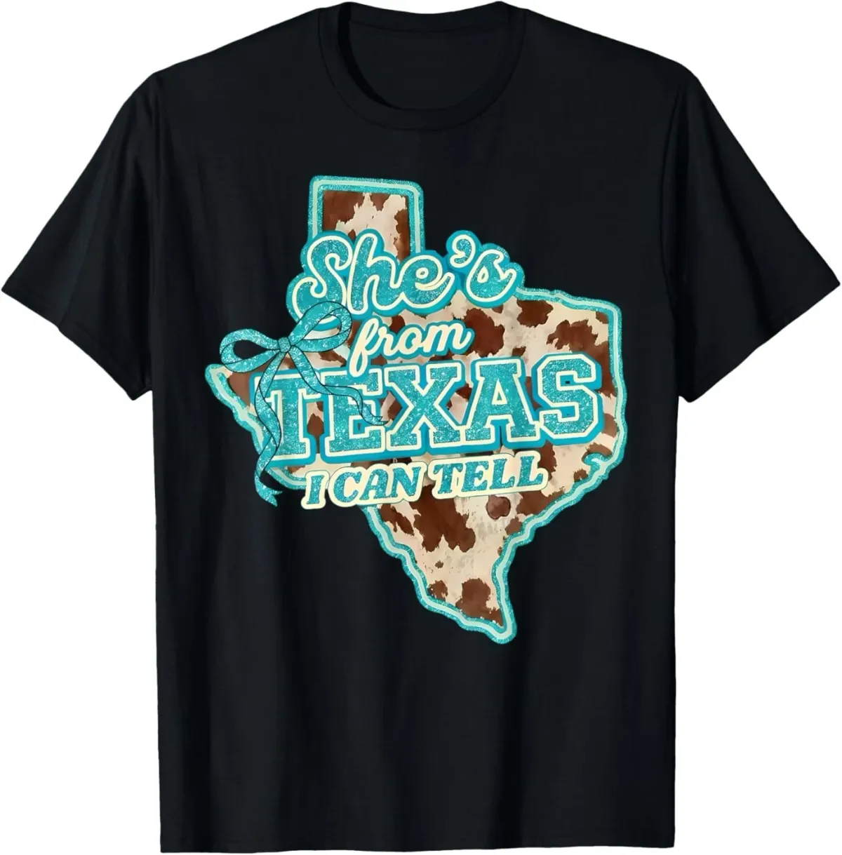 Women's T-Shirts She's From Texas I Can Tell Retro Vintage Cowgirl Women T-Shirt_ecoleips.com