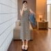 Spring New Korean Fashion Knitted Vest + Denim Jacket 2-Piece Set Maternity Dress_ecoleips.com