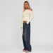 Women's European Style Long Sleeve T-Shirt Off-Shoulder Slimming Elegant Tie-Up Design New 2025_ecoleips.com