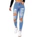 Women’s Clothing jeans spring and summer women's ripped high elastic jeans for women_ecoleips.com