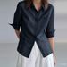 Women's Pure Linen Short Sleeved Collared Shirt Spring Summer Linen Top Office Appropriate Fitted Waist Commuting Style_ecoleips.com