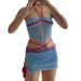 Women's Clothing Contrast Color Halter Neck Bandage Tube Top Knitted Sexy Hip Wrapped Skirt Knitted Suit_ecoleips.com