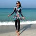 Muslim Swimsuit Conservative Long Sleeve Long Pants Swimwear Set 2025 Print Splicing European Fashion Women's Swimsuit Cover Up_ecoleips.com
