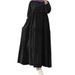 Women’s Clothing new Muslim solid color loose casual button neck long sleeved cotton and linen dress_ecoleips.com