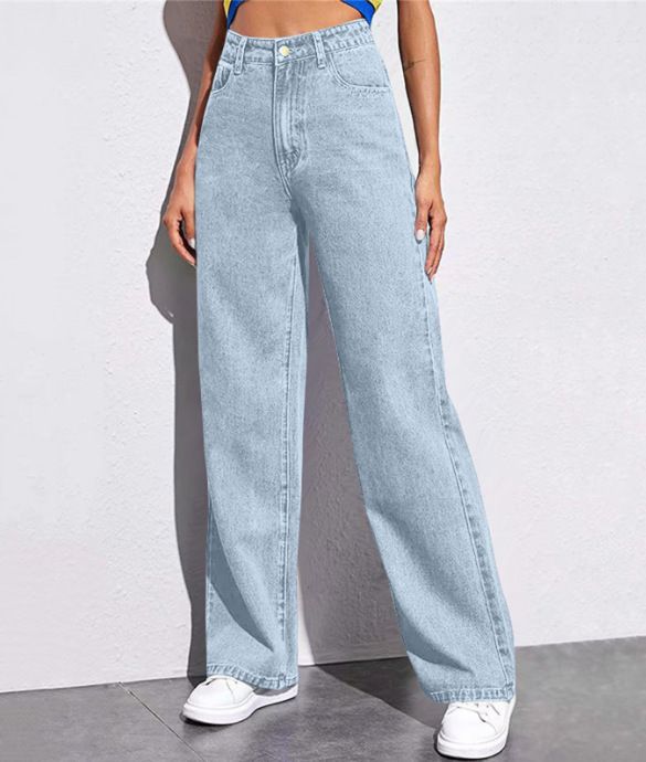 Wide-Leg European And American Style 2025 Floor-Length Autumn Winter Spring Loose High-Waist Straight Slimming Draped_ecoleips.com