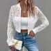 Women's European American Style Lace Zip up Cardigan Long Sleeve Slim Fit Fashionable Versatile Top_ecoleips.com