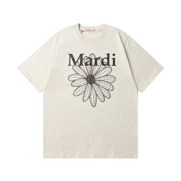 Mardi Women's Short Sleeve T-Shirt Korean Daisy Letter Print Pure Cotton Loose Summer Casual Round Neck Top_ecoleips.com