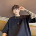 Hong Kong Style Short Sleeve T-Shirt Men Summer Thin Loose Trendy Brand Casual Plus Size Round Neck Men's Clothing_ecoleips.com