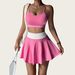 Seamless Short Skirt Yoga Set For Women, Shock-proof Sportswear, Running Outerwear, Bra For Preventing Exposure, Fitness Tennis Short Skirt_ecoleips.com