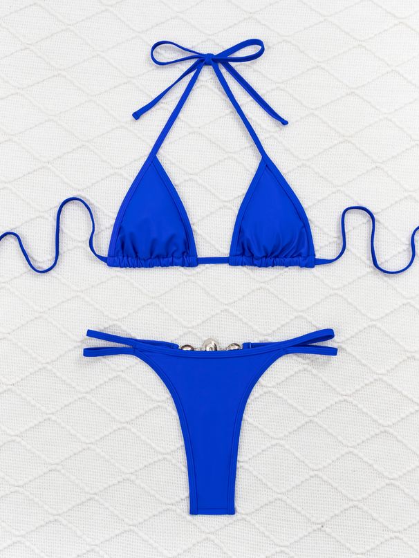 Women's Clothing Swimwear Crystal Diamond Triangle Bag Thong Beach Bikini_ecoleips.com